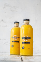 Two bottles of orange juice