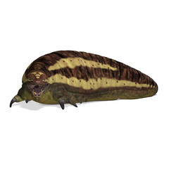 3D-illustration of a extinct dinosaur worm. isolated rendering object