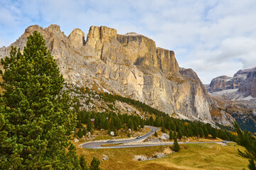 Nice panoramic view of Italian Dolomities