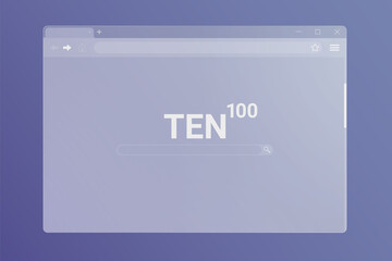 Internet browser window interface of translucent frosted glass. Ground glass web browser frame