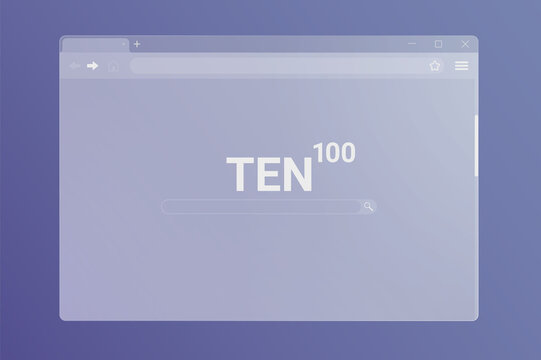 Internet Browser Window Interface Of Translucent Frosted Glass. Ground Glass Web Browser Frame