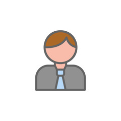 Businessman outline colored icon. Elements of Business illustration line colored icon. Signs and symbols can be used for web, logo, mobile app, UI, UX