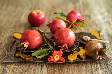Pomegranate fruits for Jewish holiday Rosh Hashanah.