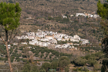 Fototapeta na wymiar village on the side of a mountain in southern Spain