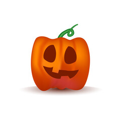 Halloween pumpkin fruit realistic illustration vector