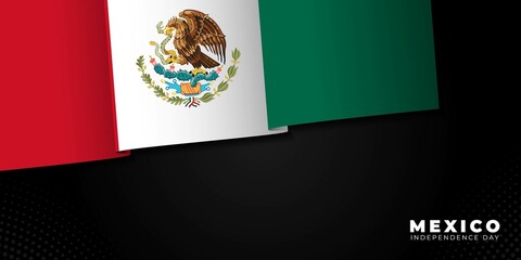 Mexico Independence day with waving mexico flag design