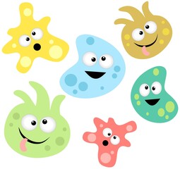 Cartoon germs, viruses and bacteria clipart