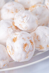 Traditional portuguese sweets beijinhos, regional sweet from Pombal, Portugal