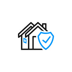 Obraz premium Modern Home insurance icon vector