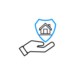 Fototapeta na wymiar Modern Home insurance icon vector