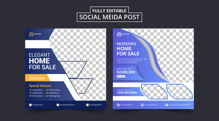 Real Estate Social Media Post Template Design