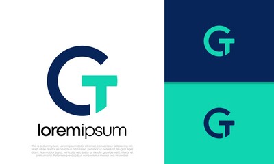 Initials G & T logo design. Initial Letter Logo.	