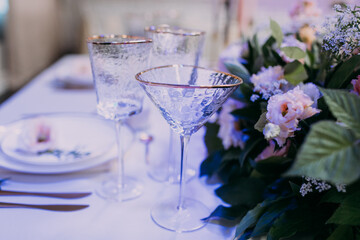 Stylish decor of the wedding banquet hall