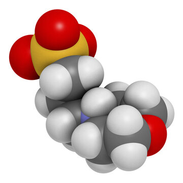MOPS buffering agent molecule. 3D rendering.