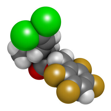 Transfluthrin insecticide molecule. 3D rendering.