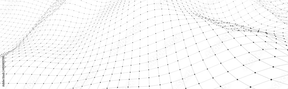 Leinwandbilder Abstract digital background of points and lines. Glowing grey plexus. Big data. Network or connection. Abstract technology science background. 3d vector illustration.