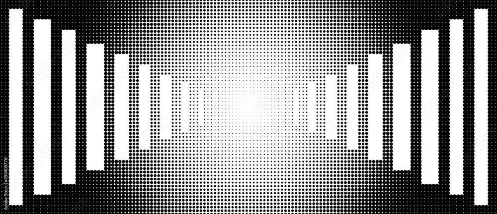 Poster halftone. abstract dotted background. texture of black dots. monochrome gradient background. vector 