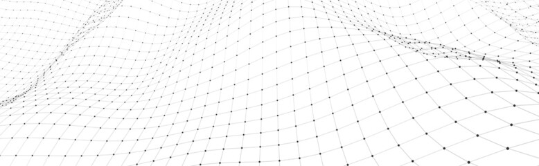 Abstract digital background of points and lines. Glowing grey plexus. Big data. Network or connection. Abstract technology science background. 3d vector illustration.