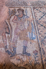 The mosaic floor of the Nile House at Tzipori National Park in Israel.
