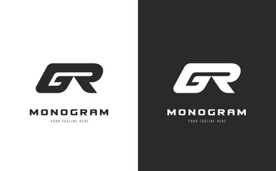 Monogram Sport - GR logo concept - obrazy, fototapety, plakaty