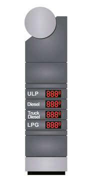 Petrol Station Pylon Price Board. Vector