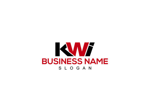 Alphabet KWI Logo Letter Vector For Business