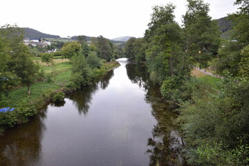 Fototapeta na wymiar vista del rio Eo a su paso por Santirso de Abres, Asturias, España
