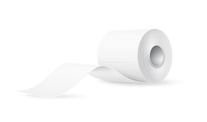 Vector realistic toilet paper roll white blank