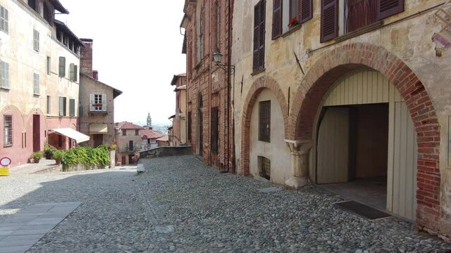 Scenic sight in the beautiful city of Saluzzo, Province of Cuneo, Piedmont, Italy.