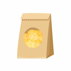 Cracker cookies in paper packaging on a white background.