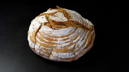 Homemade bread recently baked at home