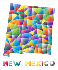 New Mexico - colorful low poly us state shape. Multicolor geometric triangles. Modern trendy design. Vector illustration.