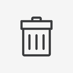 Trashcan Can Symbol Flat Vector Icon