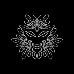 modern abstract leaf white line logo