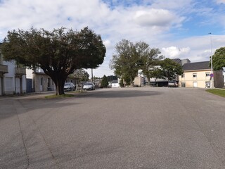 Plaza principal de Parga, Galicia