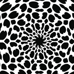Geometric vector mandala with triangular elements. abstract ornament for wallpapers and backgrounds. Black and white pattern. 