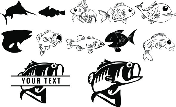 Download 186 Best Fish Silhouette Images Stock Photos Vectors Adobe Stock