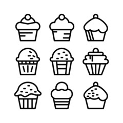 muffin icon or logo isolated sign symbol vector illustration - high quality black style vector icons
