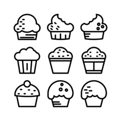 muffin icon or logo isolated sign symbol vector illustration - high quality black style vector icons
