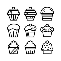 muffin icon or logo isolated sign symbol vector illustration - high quality black style vector icons
