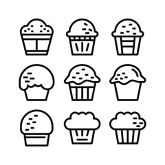 muffin icon or logo isolated sign symbol vector illustration - high quality black style vector icons
