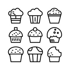muffin icon or logo isolated sign symbol vector illustration - high quality black style vector icons
