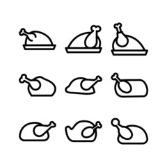 roast chicken icon or logo isolated sign symbol vector illustration - high quality black style vector icons
