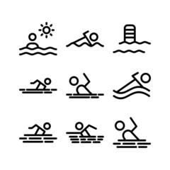 swimming icon or logo isolated sign symbol vector illustration - high quality black style vector icons
