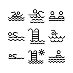 swimming icon or logo isolated sign symbol vector illustration - high quality black style vector icons
