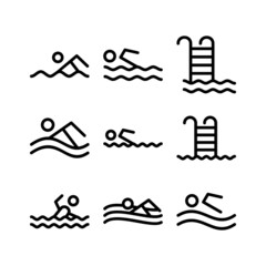 swimming icon or logo isolated sign symbol vector illustration - high quality black style vector icons
