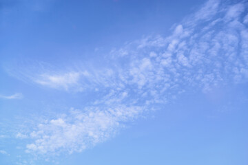 Blue sky with white cloud. Copy space.