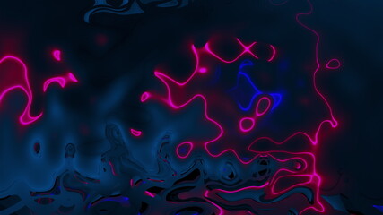 Vivid curves stripes 3d render with geometric blur. Wavy random curvature with gradient and creative lines. Diverging circular digital presentation with varying textures