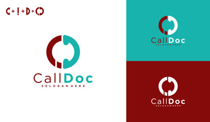 call doc logo, medical logo, emergency call, fast handling logo.