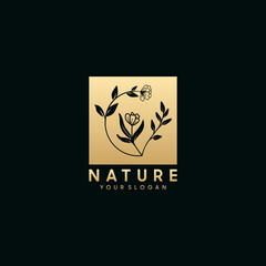 Feminine luxury flower logo, spa, salon, nature, boutique, wedding, flower shop, and other